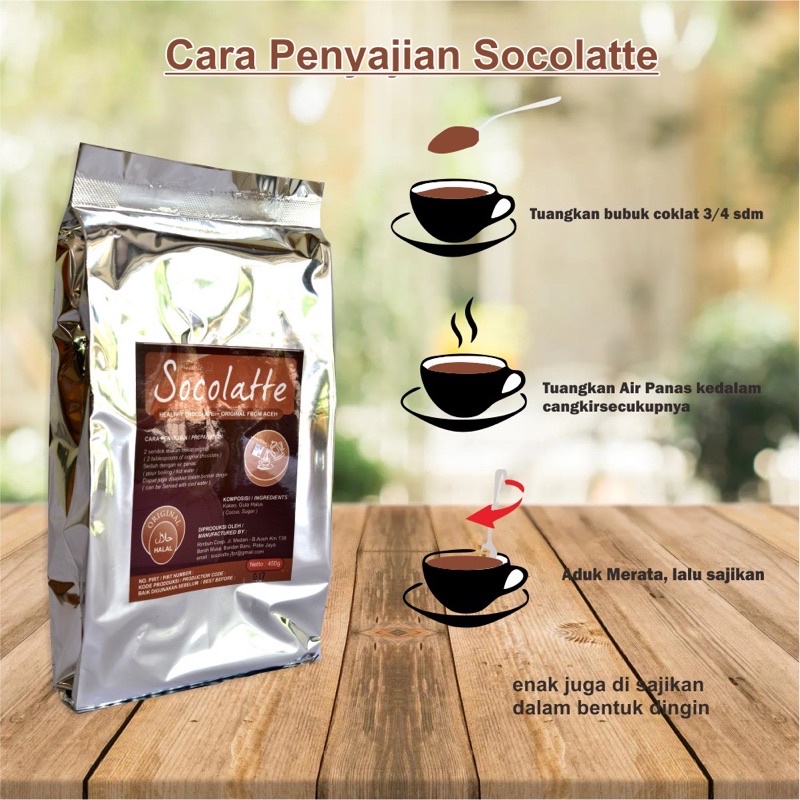 

socolatte aceh 450 gram | bubuk coklat asli aceh