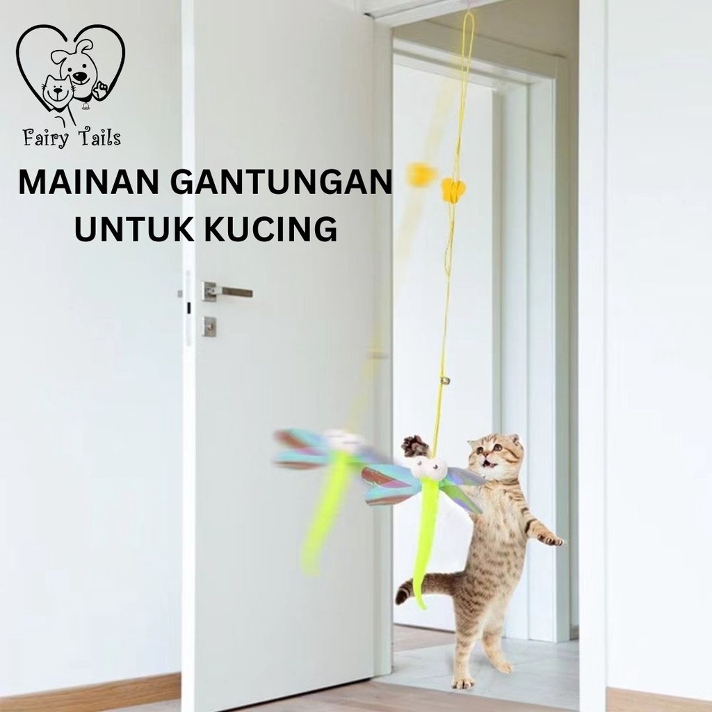 Mainan Kucing Umpan Ulat Bulu Rumbai Digantung atau Mainan Interaktif Gantung / Cat Hanging Toy Self Play Interactive