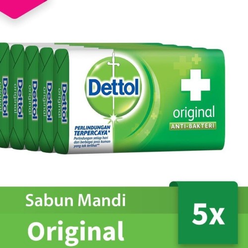 Dettol Sabun Batang Anti Bakteri Original / Cool / Senstive / Skincare 105gr (Isi 5)/  Toko Makmur Online