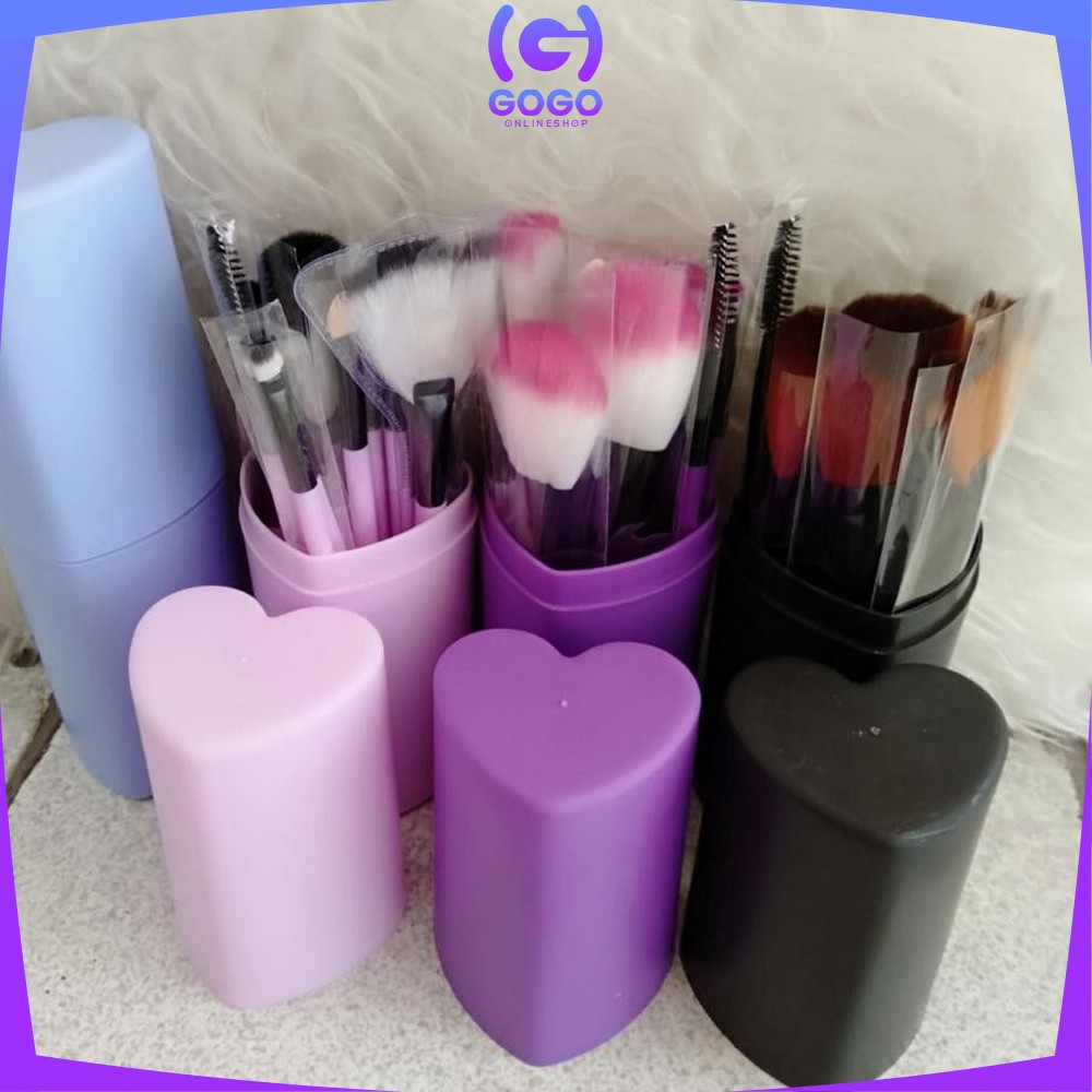 GOGO-K29 Brush Make Up Set 12IN1 Tabung / Kuas Makeup Set Kuas Alis Brush Highlighter Alat Kosmetik