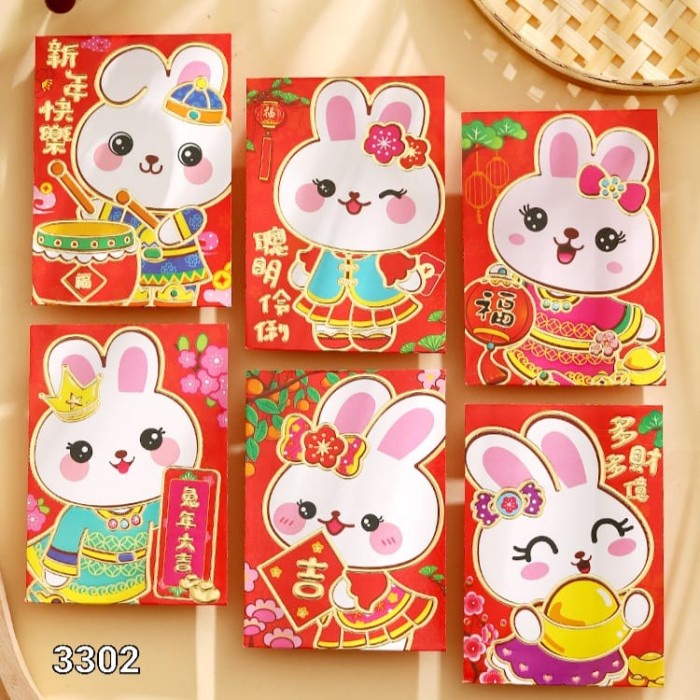 

NEW Angpao Kelinci 2023 Angpau Premium Imlek Ampau Sincia Murah - 3302 PDK ISI 6