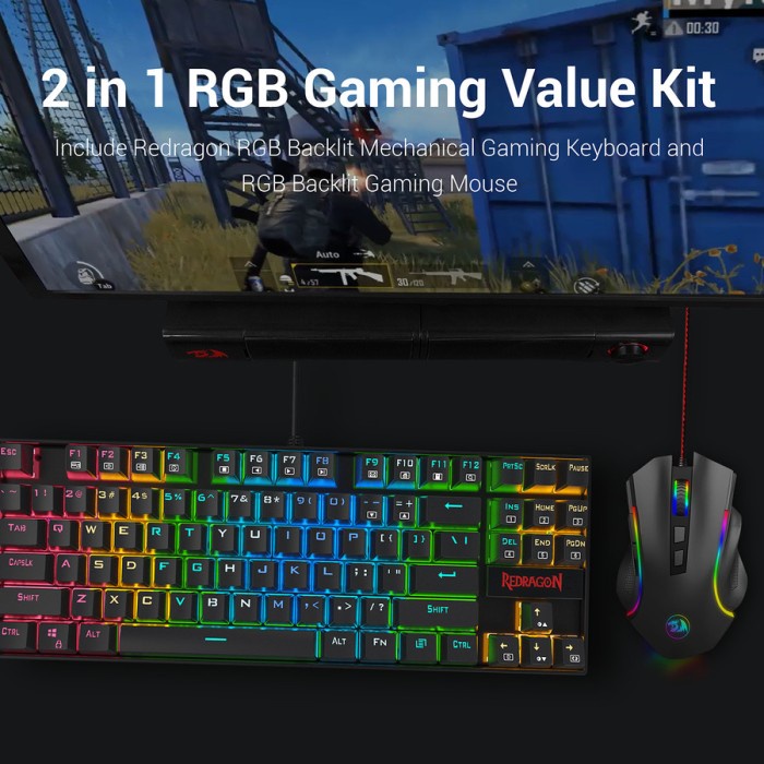 Redragon Gaming Keyboard Mouse 2 in 1Combo - K552RGB-BA