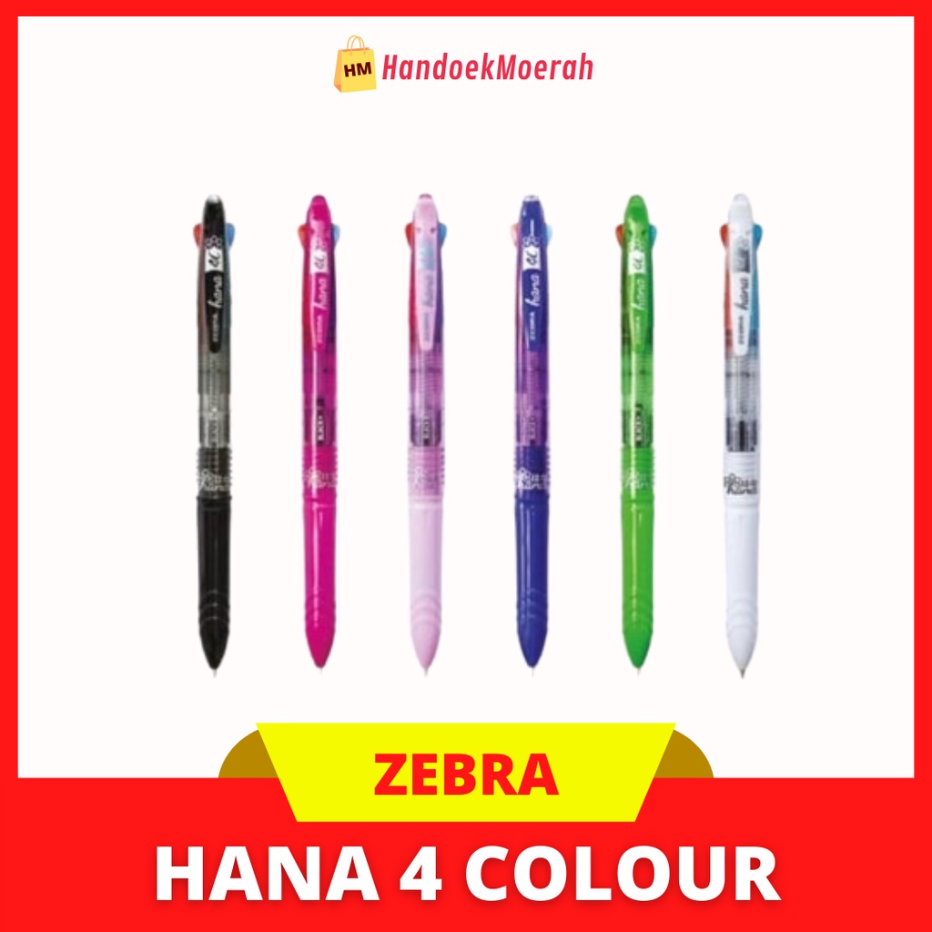 

(Pulpen 4 Warna) Zebra Multifuncion Semigel Hana 4 Colour /Warna