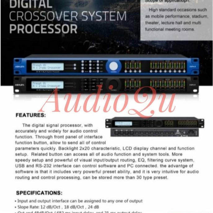 Digital Crossover dan Processor Ashley DLMS 4.8/ DLMS4.8 4in 8out