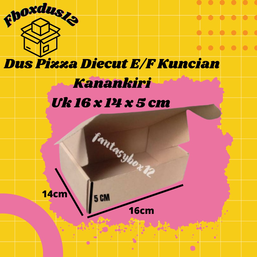 DUS PIZZA/KARDUS/BOX DIECUT KUNCIAN KANAN KIRI Uk. 16x14x5 cm ( MINIMAL ORDER 10 PCS )