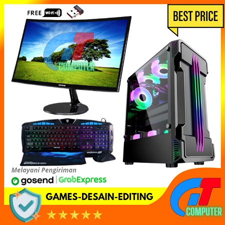 PC Gaming Lengkap Intel Core i7 3770 VGA GTX 1050 TI 4GB HDD 1TB INC LED 24&quot;Samsung