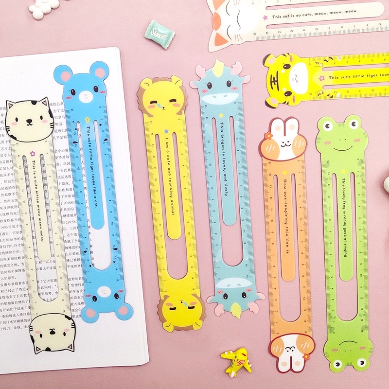 

DELUNASHOP DL507S Penggaris lentur animal pembatas buku magnet hewan lucu ruler 15CM
