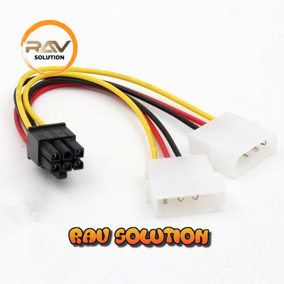 KABEL POWER VGA / ADAPTER 2 MOLEX TO 6 PIN / 6PIN PCIE / PCI-E