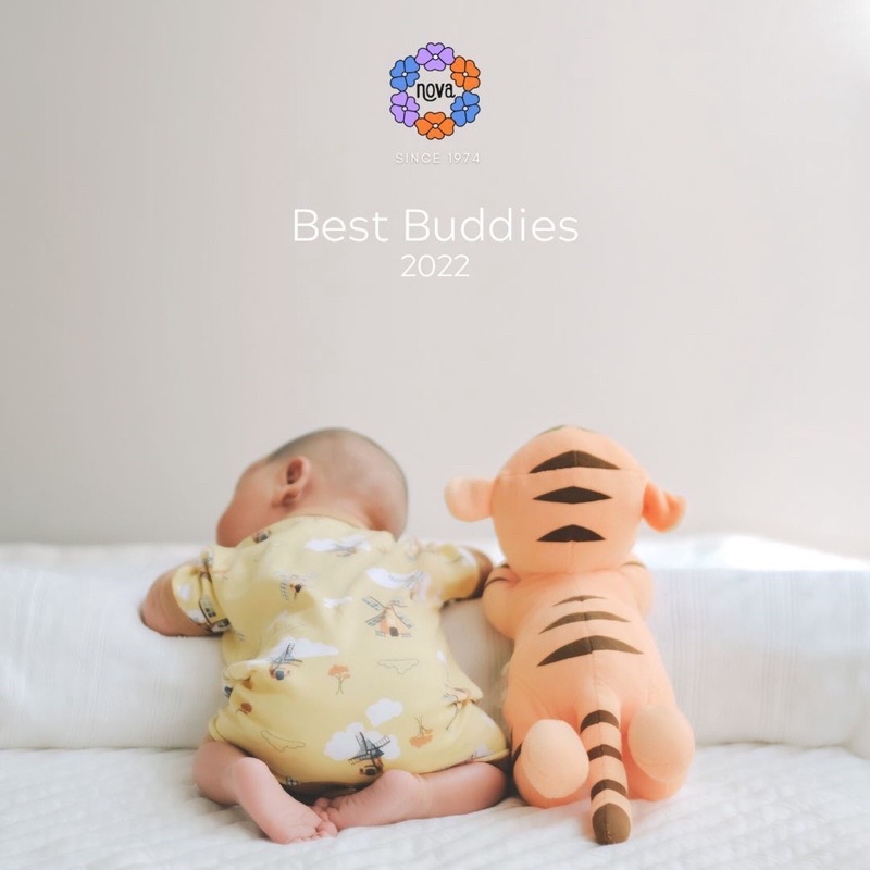 Nova Jumper Bayi Karakter - Romper Bayi Nova Best Buddies - Baju Kodok Bayi 0-3 3-6 6-9 Bulan