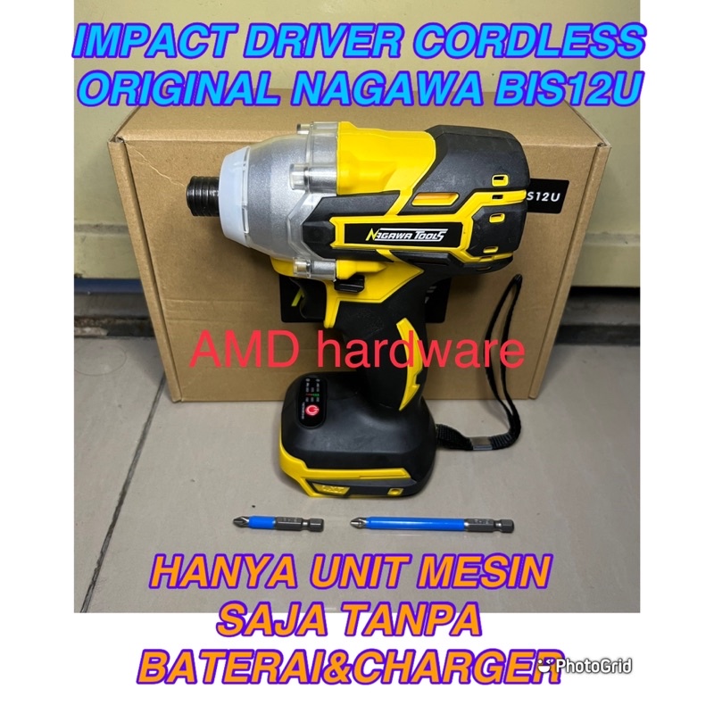 CORDLESS IMPACT DRIVER BRUSHLESS SCREWDRIVER WRENCH NAGAWA (HANYA UNIT) MESIN BOR BUKA BAUT 320Nm