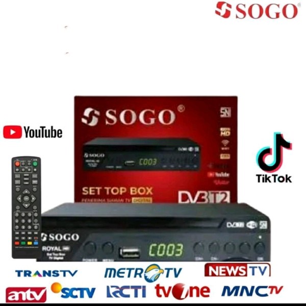 STB Set Top Box DVB-T2 SOGO Royal - Receiver Penerima Siaran TV Digital HD STB DIGITAL