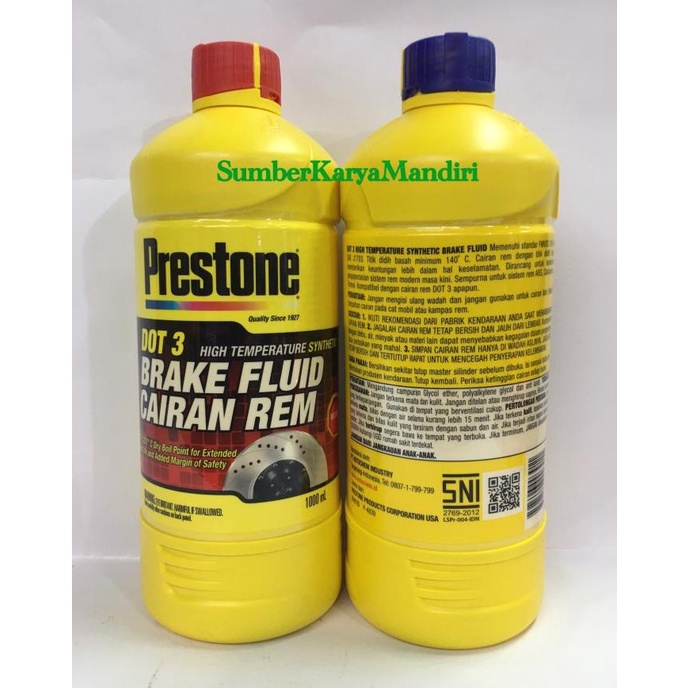 Jual Prestone Brake Fluid DOT3 / Minyak Rem Prestone DOT3 (1Liter