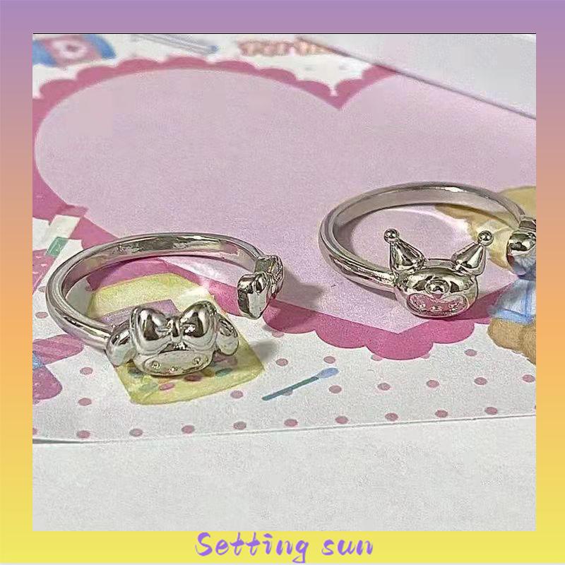 Cincin Kuromi Melody Adjustable Kartun Lucu Korea Cincin Untuk Wanita TN