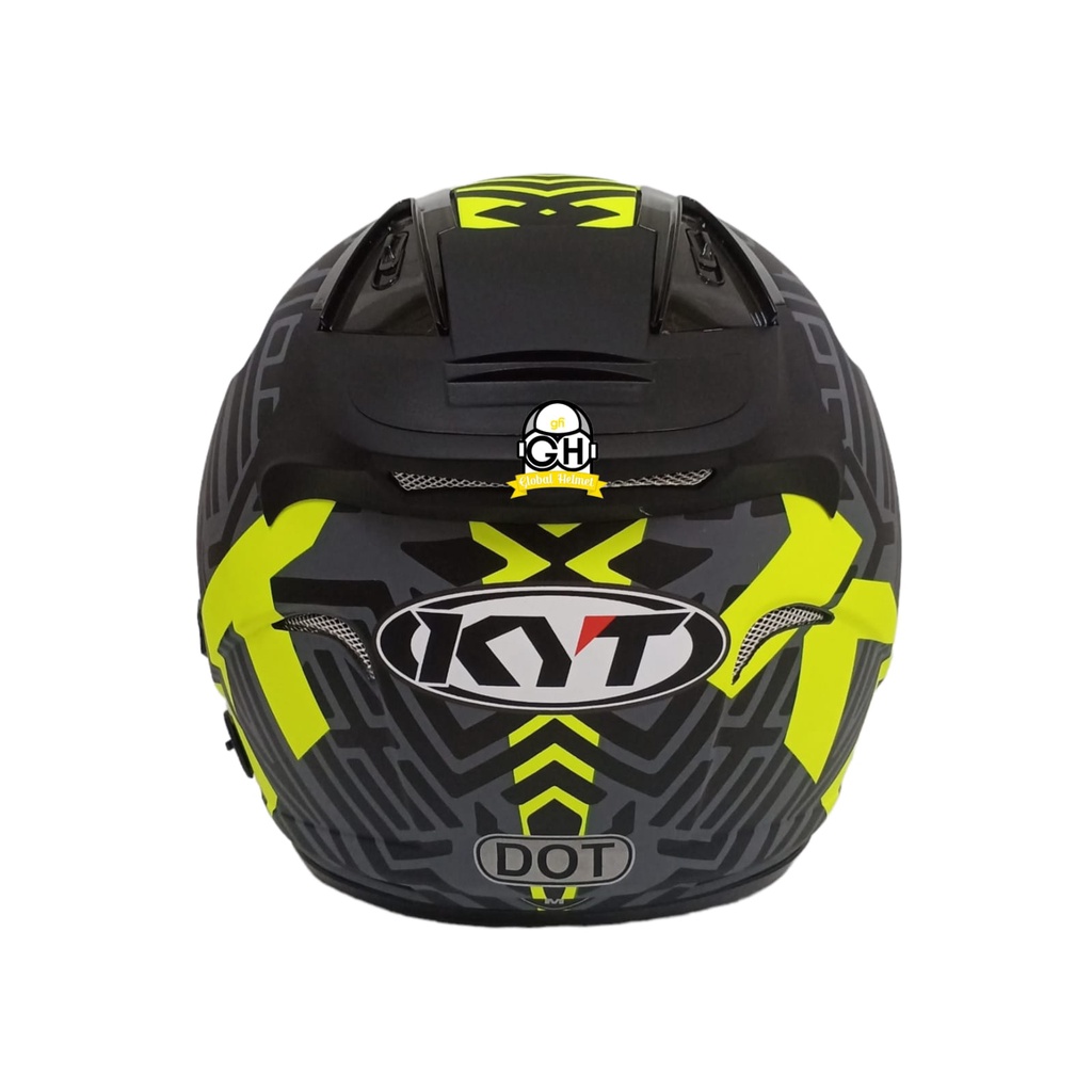 HELM KYT GALAXY FLAT R NEON GORILA MATT GREY YELLOW FLUO KYT HELM GALAXY HALF FACE