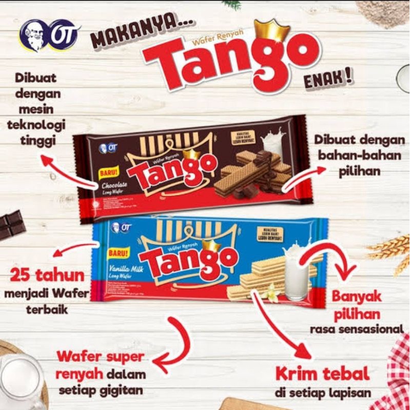 

((Promo beli 2 gratis 1)) TANGO Wafer kemasan 130gr | chocolate, vanilla, choco tiramisu, chlco javamocca | bisa pilih rasa