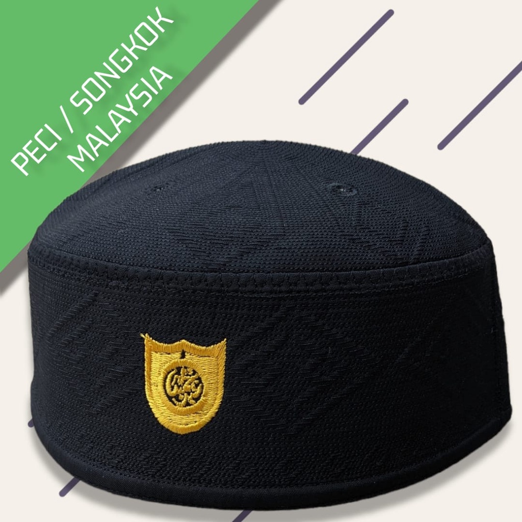 Peci malaysia Kopyah Malaysia Songkok Malaysia Hitam Motif Wajik - Hitam