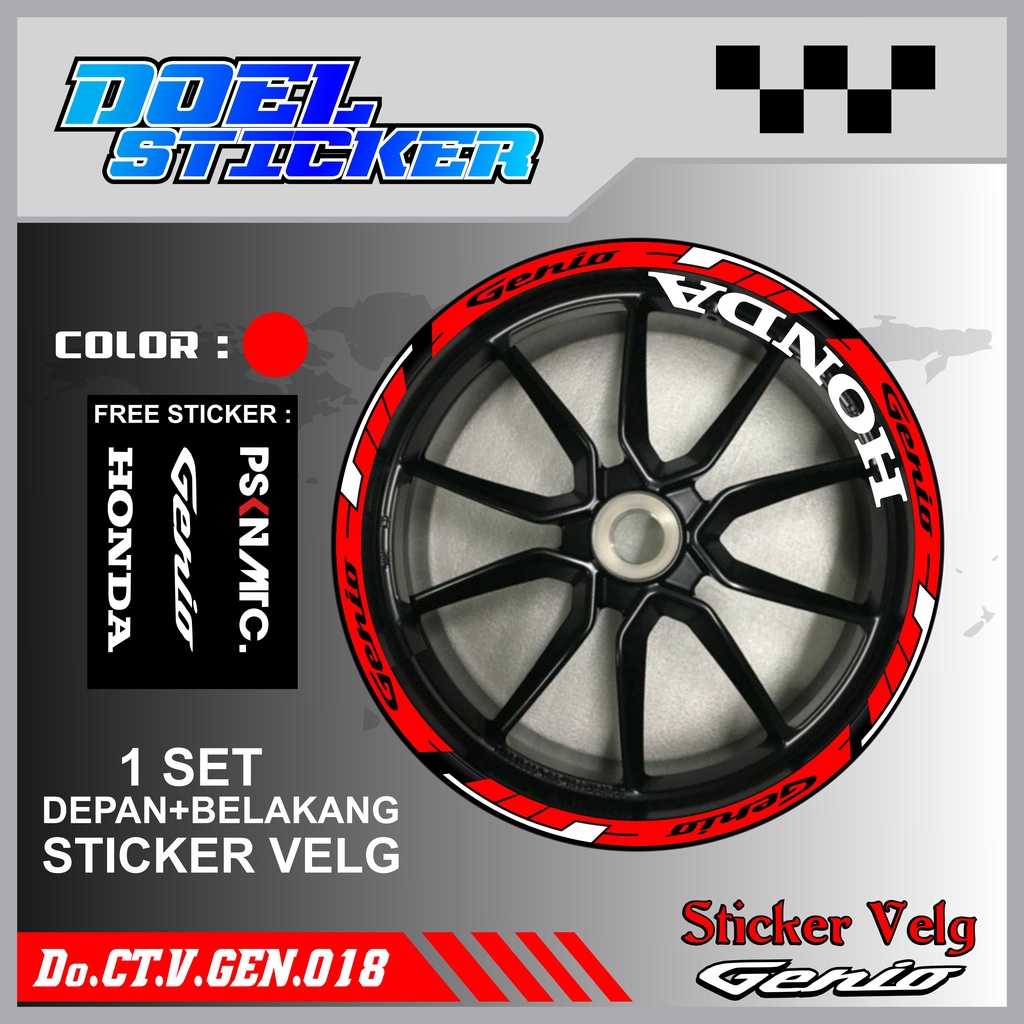 Stiker Cutting Velg Genio Racing Lis List Variasi Custom Set Depan Belakang Doel 018