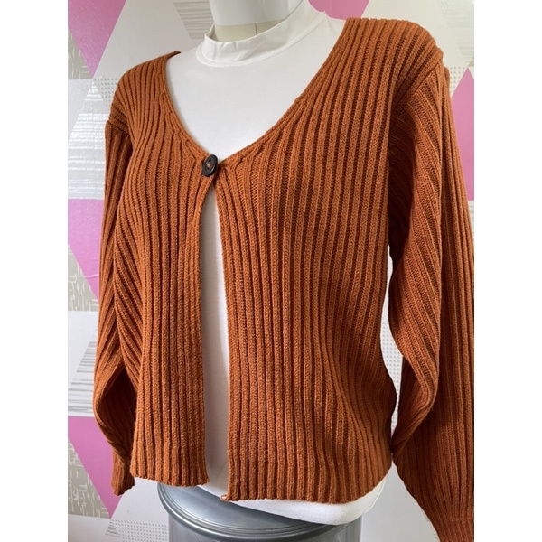 Sweater crop premium kardigan kancing