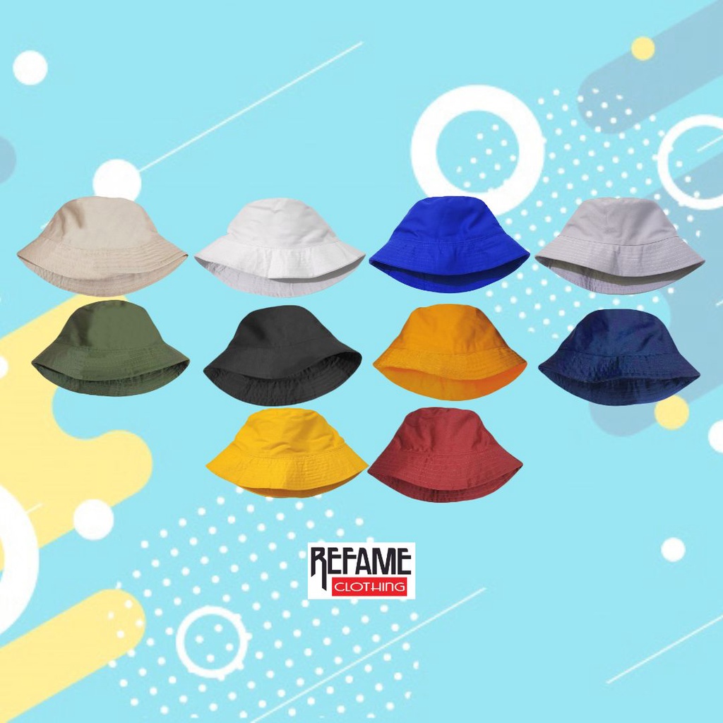 Topi Bucket Korea Hat Premium Polos Bolak Balik Pria Wanita