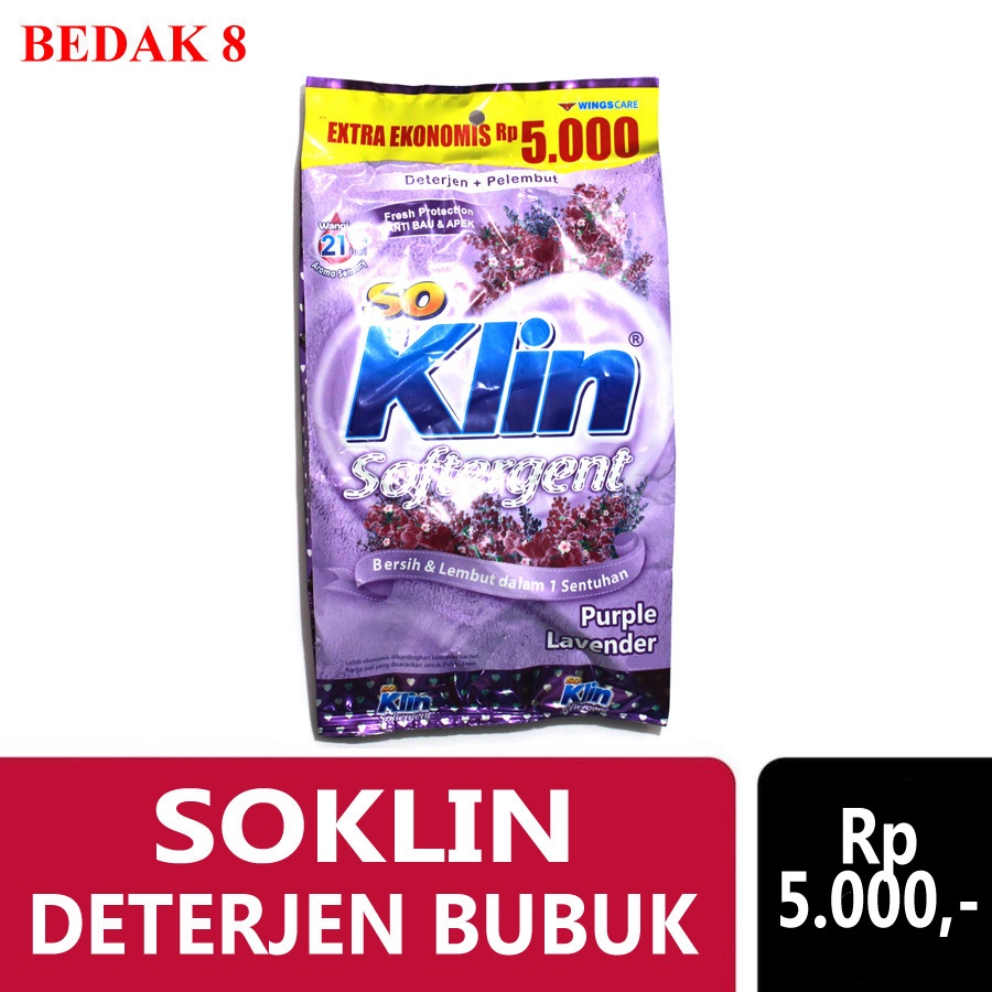Soklin Softergent Rp. 5000/ So klin Detergent Bubuk Rp. 5000