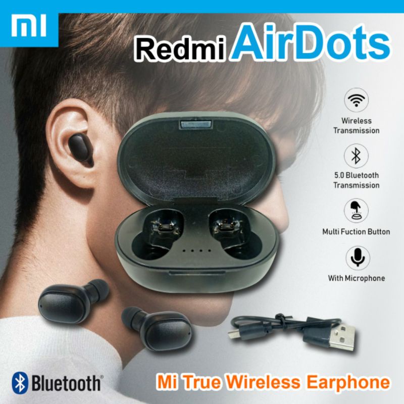 Airdots Xiaomi Redmi Headset Bluetooh Wireless 5.0 Earphone Earbuds