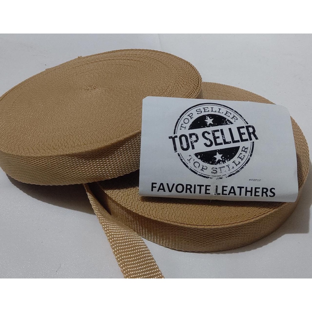 Nylon Webbing KK25 UKURAN 2,5CM /25MM / UKURAN 24METER / HARGA PER ROLL WARNA CREAM TUA