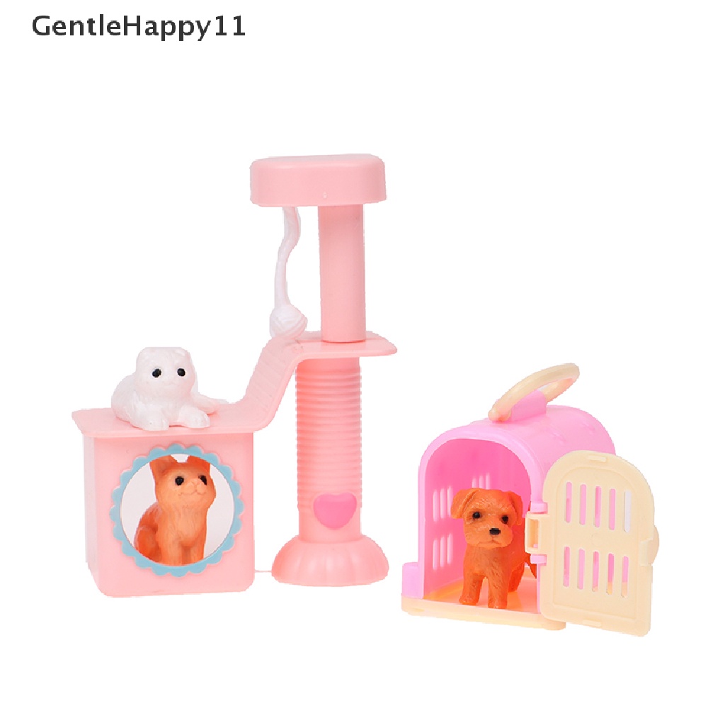 Gentlehappy Rumah Boneka Hewan Peliharaan Kucing Anjing Rumah Kucing Aksesoris Hewan Peliharaan Model Simulasi Hewan id
