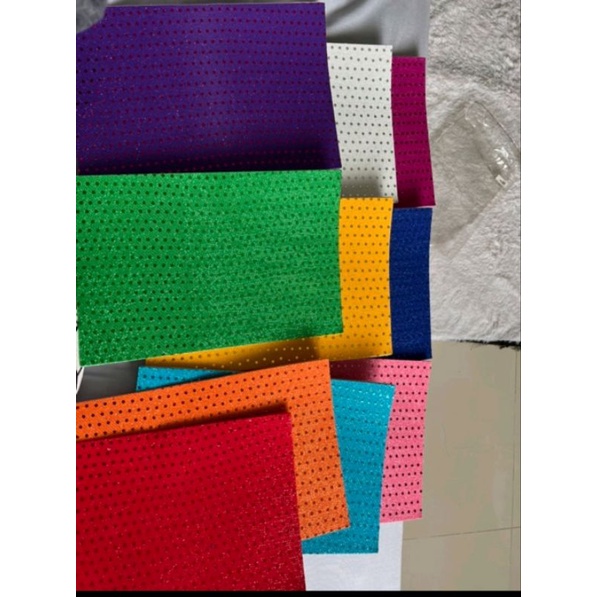 Busa foam eva foam glitter polkadot ada lem ukuran a4
