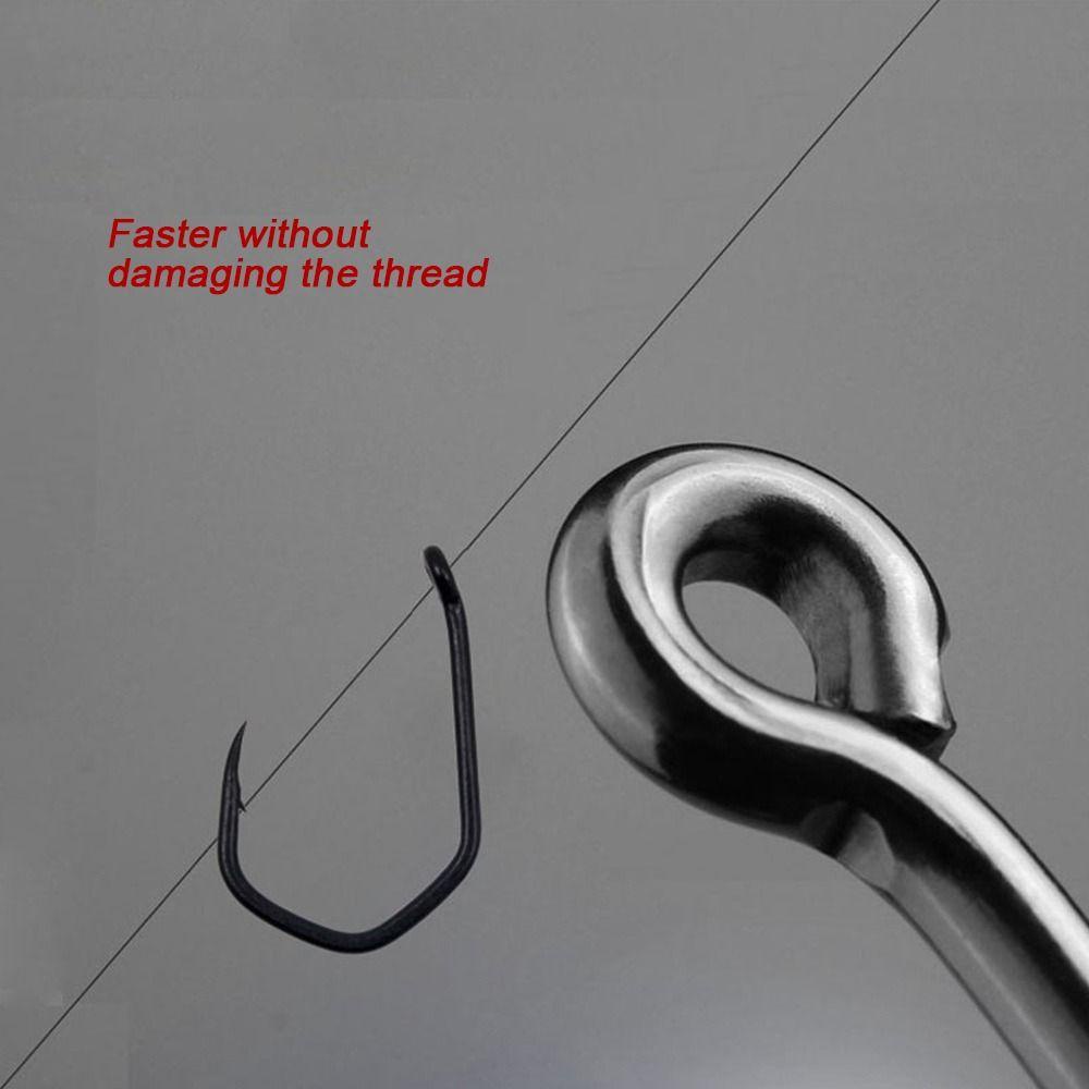 Preva 50pcs/kotak Kait Pancing Baja Karbon Berkualitas Tinggi Berlubang Tahan Lama Kepala Lalat Fishhooks