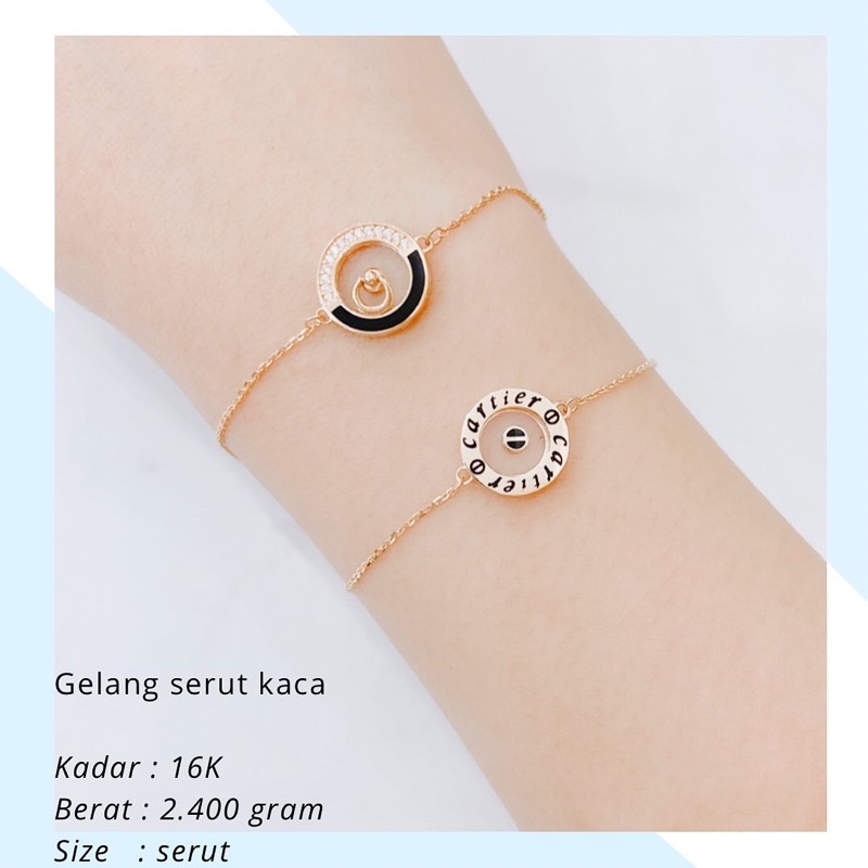 Gelang Emas Serut Kaca 2.400 Gr