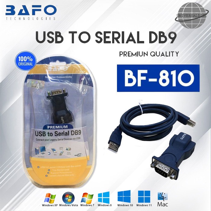 Kabel USB to Serial DB9 RS-232 BAFO BF-810 Premium Quality Original