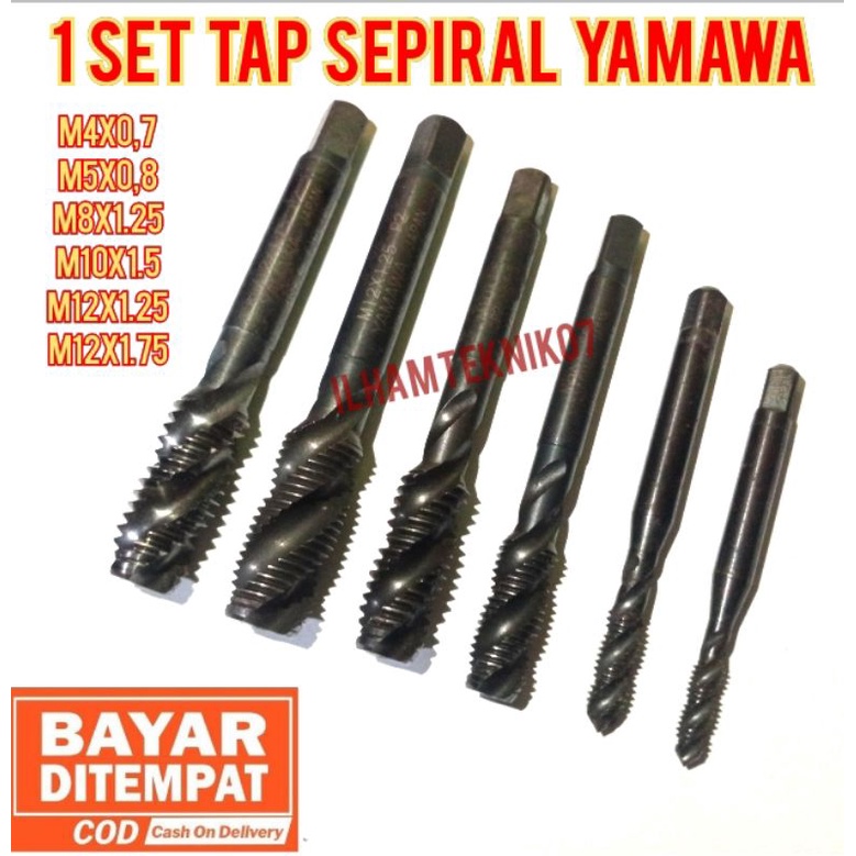 1 paket tap mesin tap sepiral m4 x 0,7 m5 x 0,8 m6  x  1.0 m8 x 1.25 tap baru