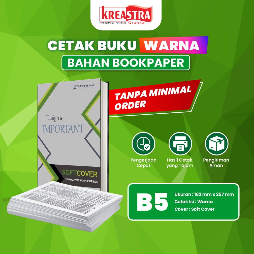 Jual Jasa Cetak Percetakan Buku Ukuran B5 Isi Warna Bahan Bookpaper ...