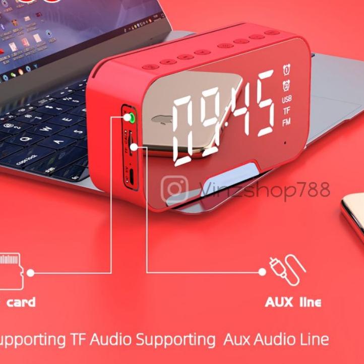 Siap Kirim Speaker Bluetooh Jam Alarm Digtital Depan Miror Bisa Buat Ngaca Speaker Standing Spiker J