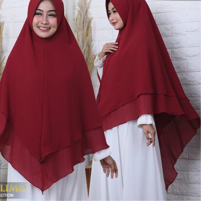 Khimar Ceruti Babydoll Jilbab Syari Jumbo 2 Layer HAURA JS PET ANTEM