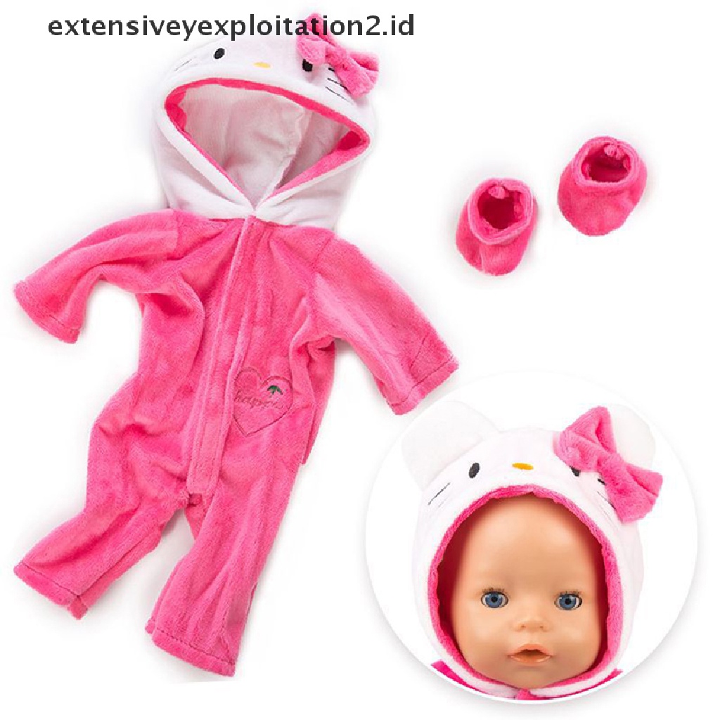1pc Mainan Jumpsuit Bahan Plush Ukuran 43cm Untuk Boneka Bayi Reborn