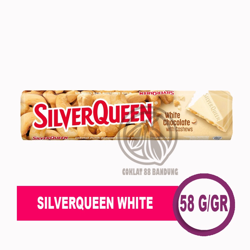 

SILVERQUEEN 58 GRAM WHITE CHOCOLATE 58GR BESAR, COKELAT SILVER QUEEN 58 GR COKLAT PUTIH 58 G