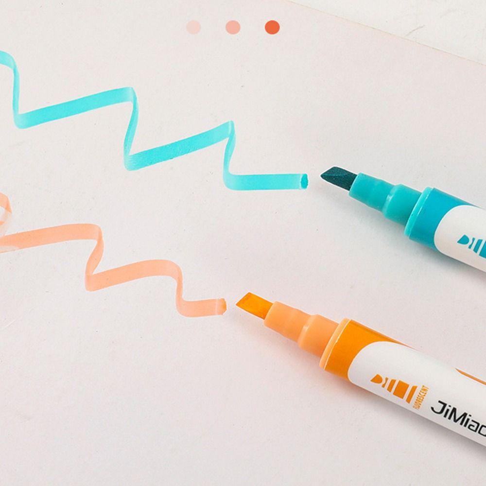 Top 10warna/set Stabilo Perlengkapan Sekolah Tangan Akun DIY Fluorescent Pen Color Marker Pen