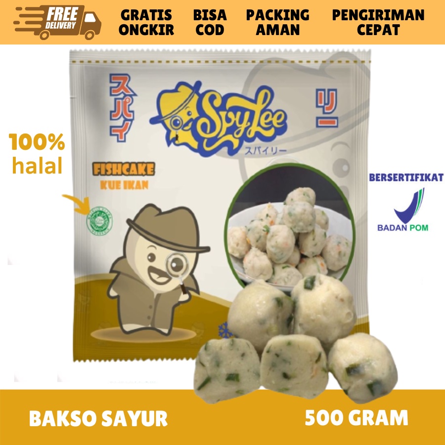 

Spylee Bakso Ikan Sayur/Veggie Fishcake (Isi 26-29) HALAL BPOM DISKON TERMURAH FROZEN FOOD