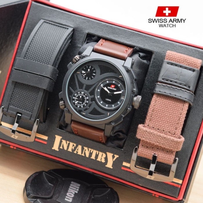 READY Jam Tangan Pria Swiss Army Infantry Paket CE4568