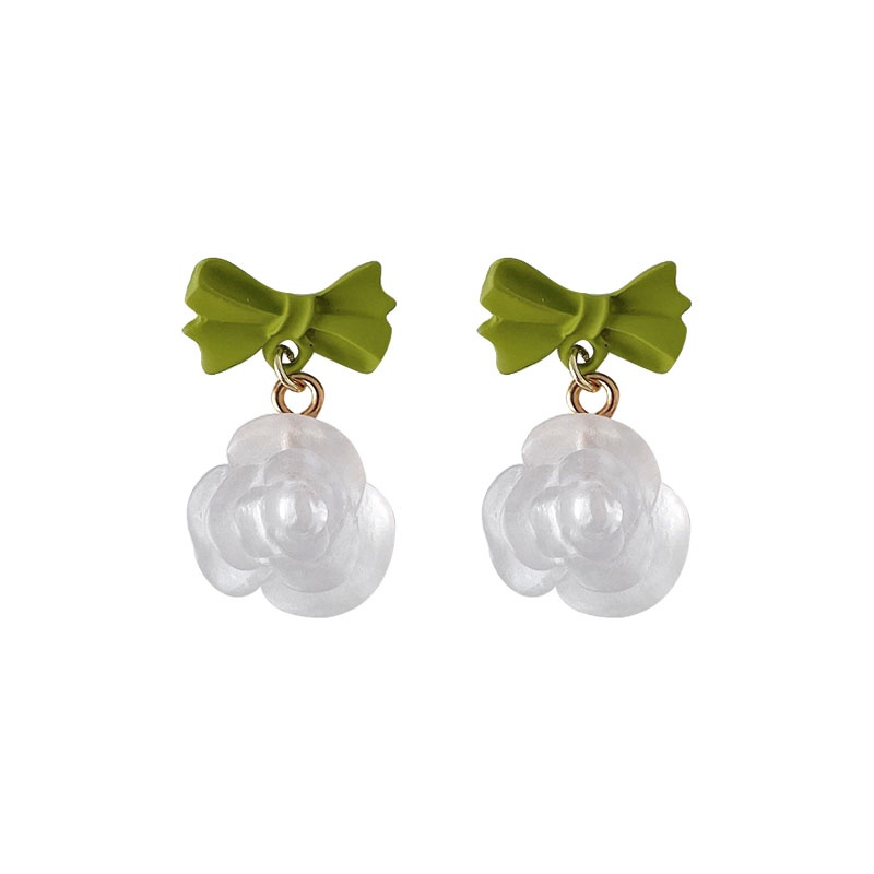 Anting Klip Wanita Bentuk Bunga Aksen Mutiara Bahan 925 silver Untuk Musim Panas