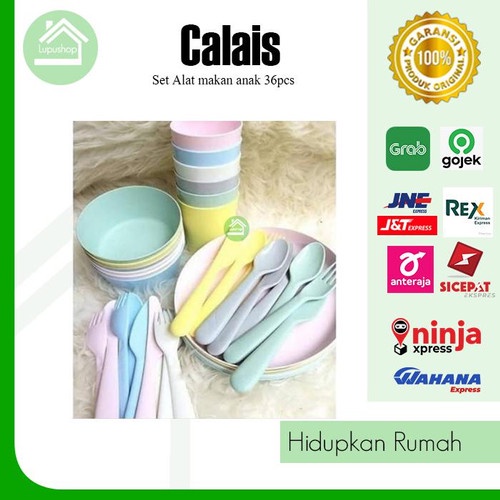 Calais 1 Set Alat Makan Plastik MangkukPiringGelasGarpuSendok