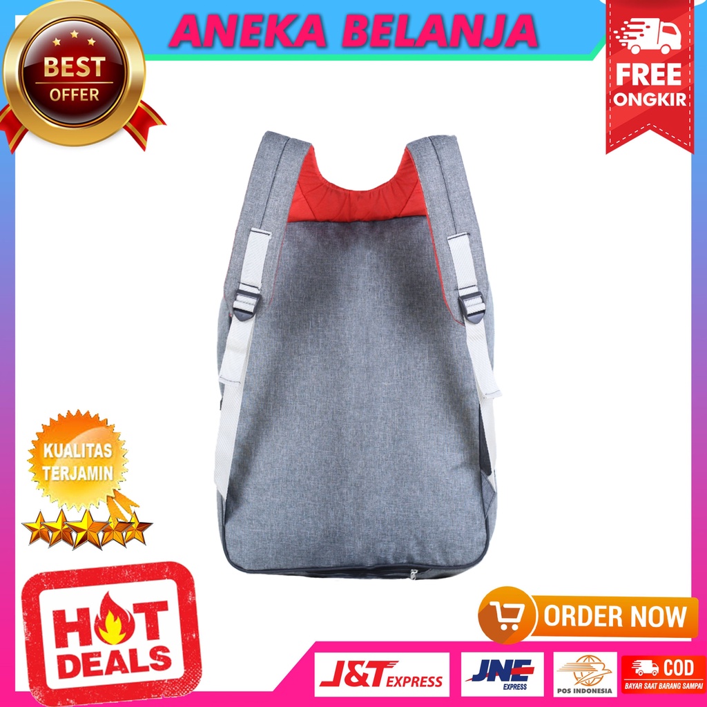 Tas Ransel Pria Wanita Model Polo Ardo Warna Abu Cocok Untuk Sekolah Kuliah Kerja Hangout Backpack Keren Murah Free Raincover