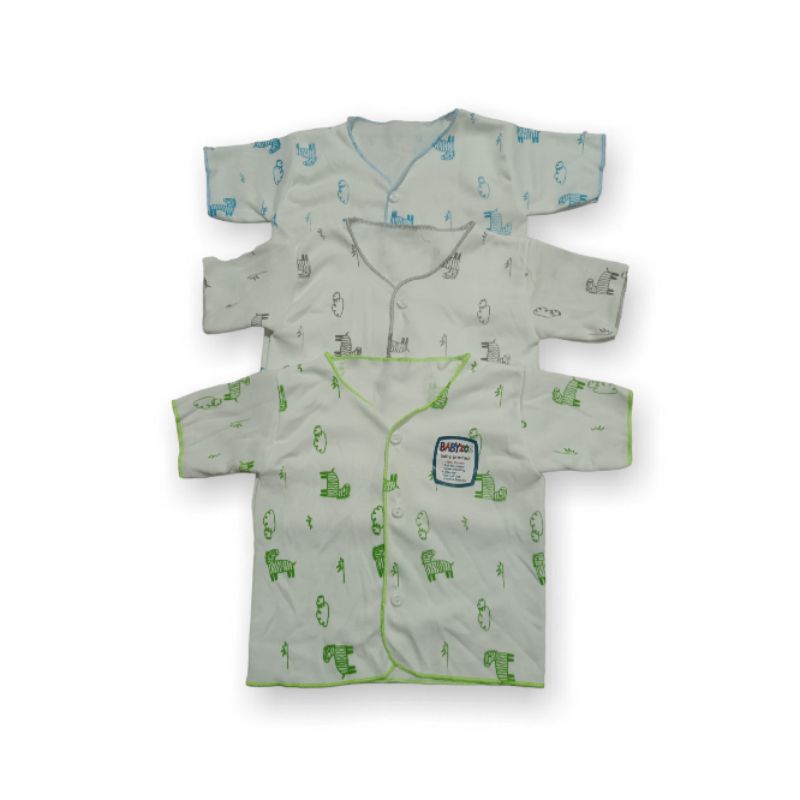 6 pis baju tanggan pendek bayi motip zebra 0-6 bln