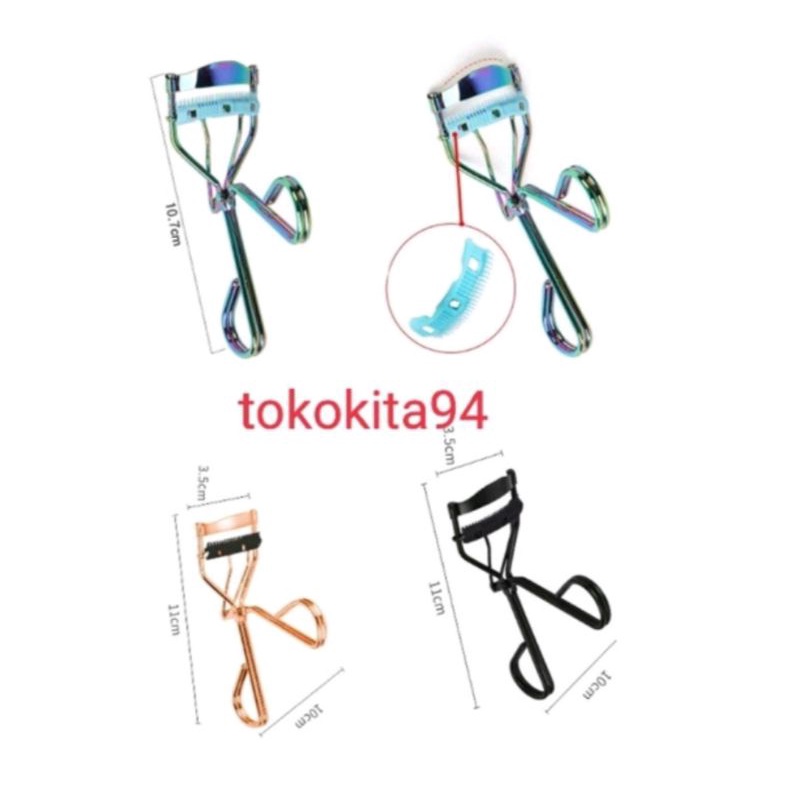 Penjepit Bulu Mata Sisir Gagang Rosegold 1Pcs - Penjepit Bulu Mata Eyelash Curler Rainbow Satuan - Penjepit Bulu Mata Sisir Gagang Hitam 1Pcs