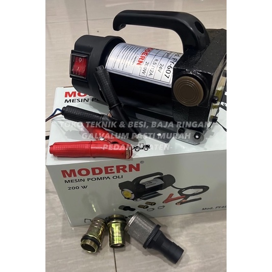 Mesin Pompa Oli Listrik MODERN FY-608 FY608/ DC Aki FY-607 ACCU FY-607