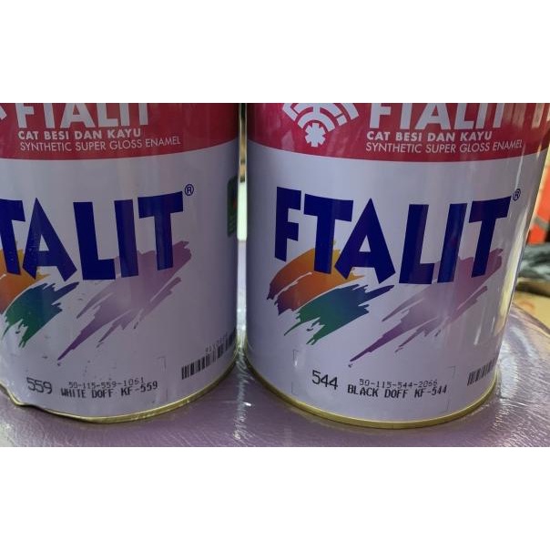 Cat Minyak Ftalit Hitam Doff & Putih Doff 1Kg - Putih Doff