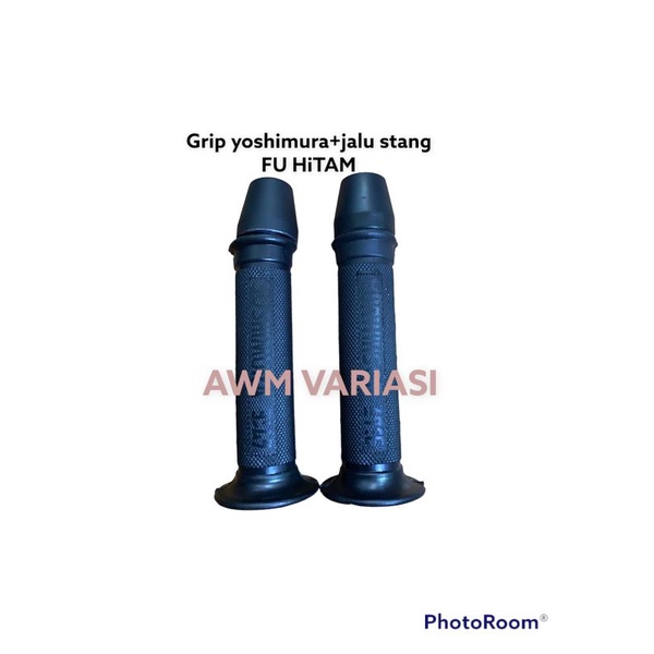 handgrip yoshimura grip motor plus jalu stang satria FU hitam universal