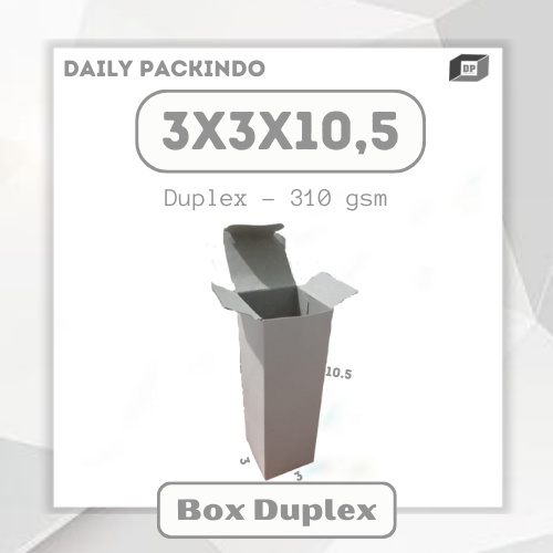 

Box/Kardus/Kemasan/Duplex Standing Botol Parfume Dll Putih Polos 3X3X10,5 Cm