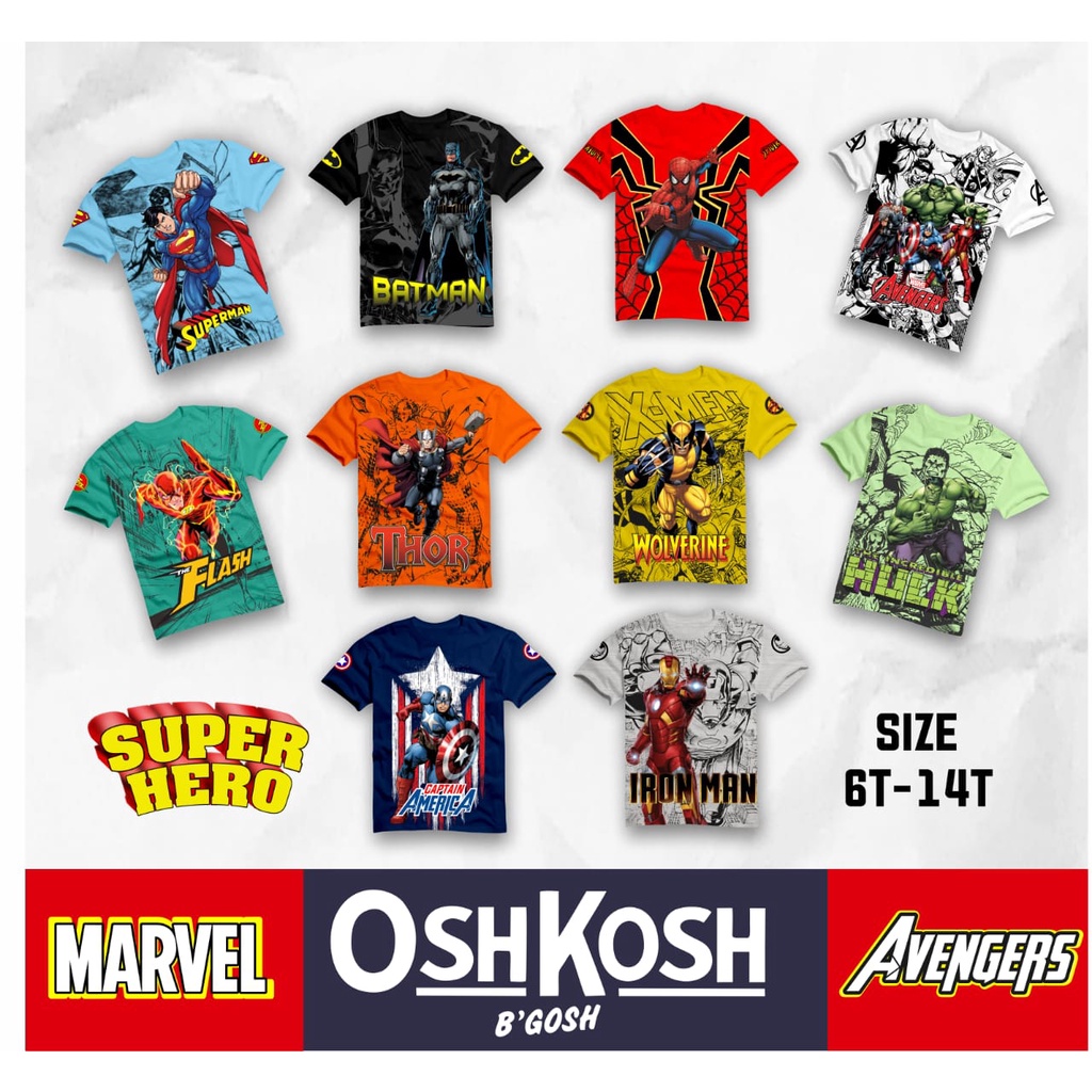 TSHIRT KAOS superheroes anak anak